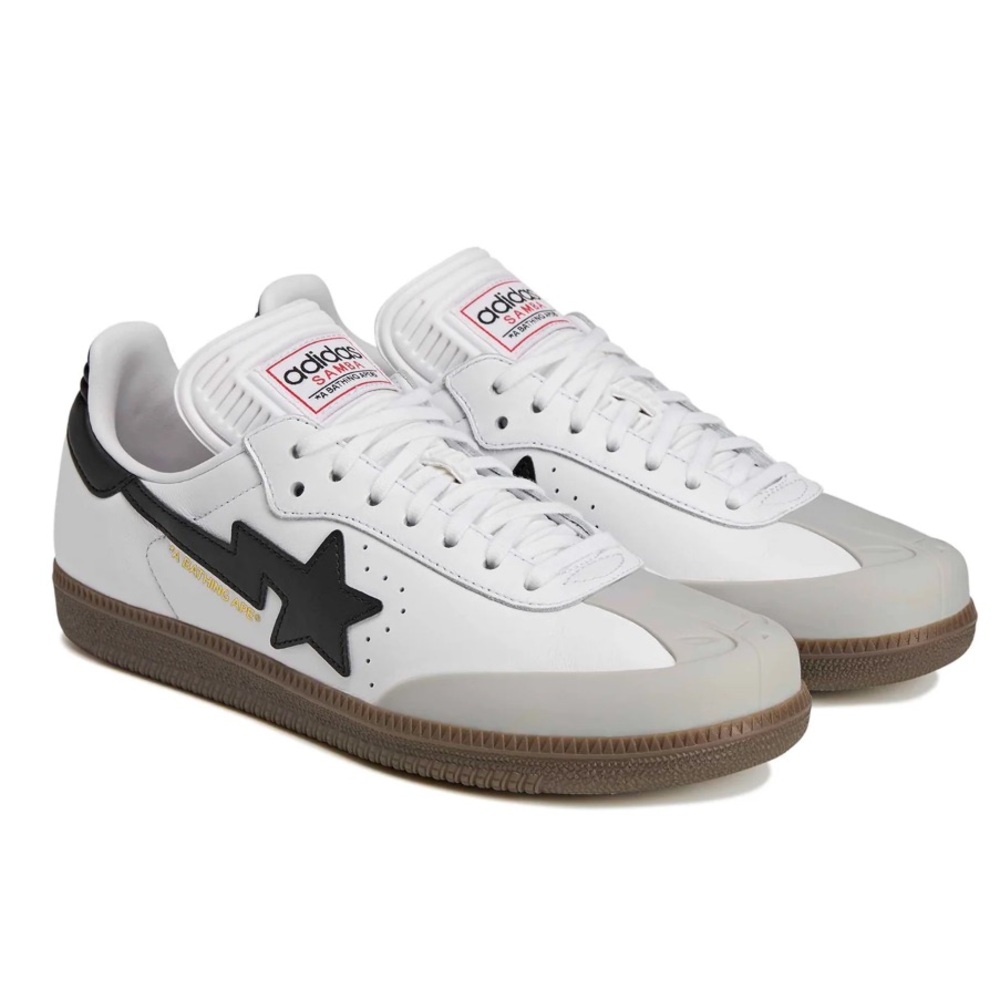 🤍🖤 ADIDAS SAMBA x BAPE WHITE BLACK 🖤🤍